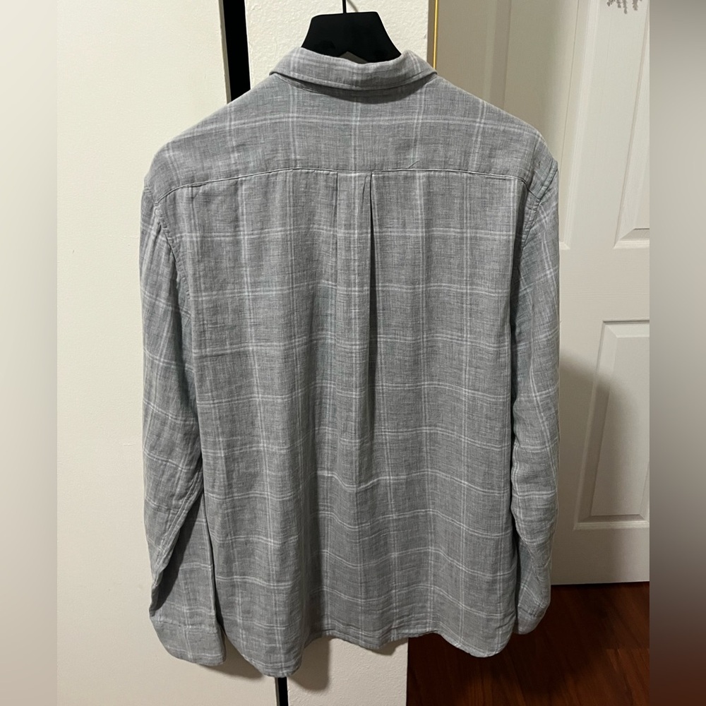 Vince Windowpane Double Face Button-Down Shirt - image 3